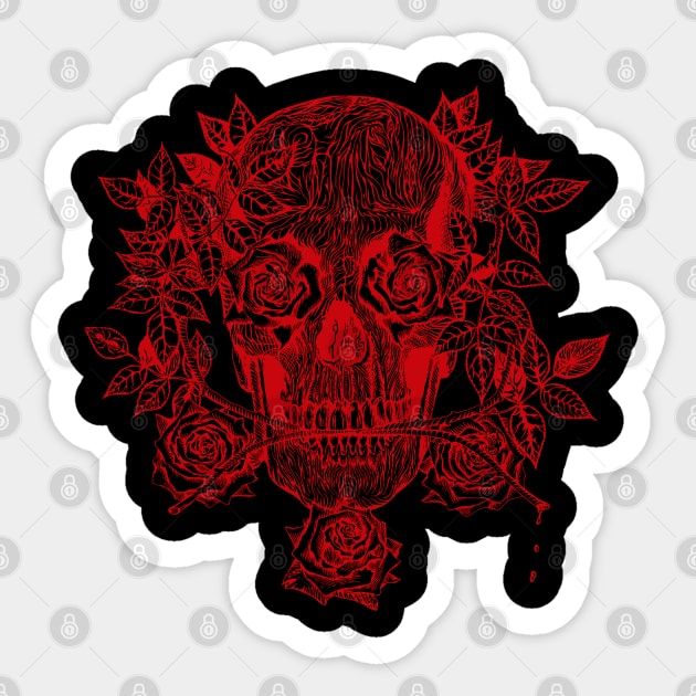 Skull & Roses Sticker by sandersart